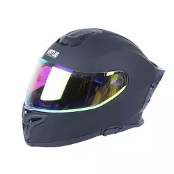 Шлем мотоциклетный кроссовый MD-820-1 VIRTUE (черный матовый, стекло желтый хамелеон, size L)