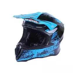 Шлем мотоциклетный кроссовый MD-911 VIRTUE (черно-голубой, size S)