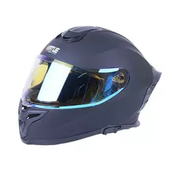 Шлем мотоциклетный кроссовый MD-820-1 VIRTUE (черный матовый, стекло синий хамелеон, size S)
