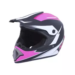 Шлем мотоциклетный кроссовый MD-905 VIRTUE (черно-малиновый, size L)