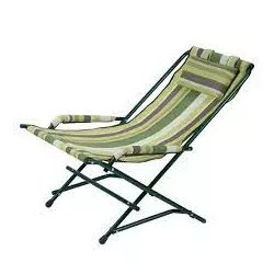 Крісло «Гойдалка» d20 мм (текстилен зелена смужка)