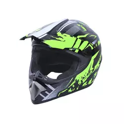 Шлем мотоциклетный кроссовый MD-905 VIRTUE (черно-салатовый, size M)