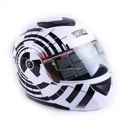 Шлем мотоциклетный модульный закрытый VIRTUE MD-903 size S зебра