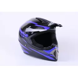 Шлем мотоциклетный кроссовый MD-905 VIRTUE (черно-синий, size L)