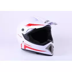 Шлем мотоциклетный кроссовый MD-905 VIRTUE (бело-красный, size L)