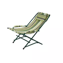Кресло «Качалка» d20 мм (текстилен зеленая полоска) 