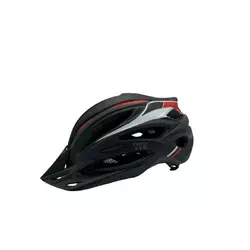 Шлем велосипедный H-093 TTG с черным козырьком, габаритным фонарем (черный с красным, size L)