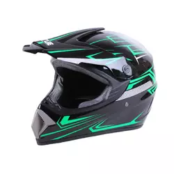 Шлем мотоциклетный кроссовый MD-905 VIRTUE (черно-зеленый, size M)