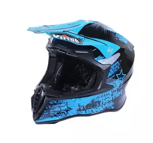 Шлем мотоциклетный кроссовый MD-911 VIRTUE (черно-голубой, size L)
