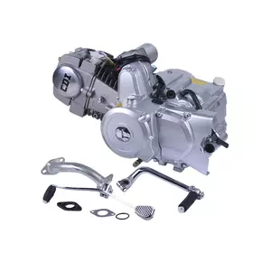 Двигатель бензиновый 125CC ТАТА на мопеды Дельта/Альфа/Актив, механика, электростартер, без карбюратора (тип 2)