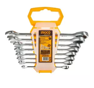 Набір комбінованих храпових гайкових ключів 8–19 мм INGCO INDUSTRIAL Набір комбінованих храпових гайкових ключів 8–19 мм INGCO INDUSTRIAL