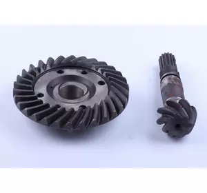 Главная пара переднего моста (шестерня конич. ведущая+шестерня конич. ведомая L-175 мм Z-30/Z-8) Xingtai Главная пара переднего моста (шестерня конич. ведущая+шестерня конич. ведомая L-175 мм Z-30/Z-8) Xingtai