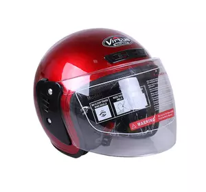 Шлем мотоциклетный открытый MD-В201 VIRTUE (красный глянцевый, size L)
