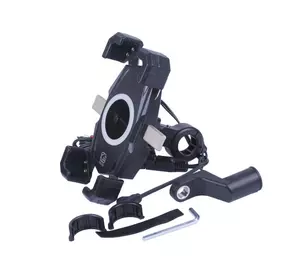 Держатель телефона ТАТА M22-A1 с беспроводной зарядкой и круглым зеленым светодиодом, с креплением на руль, Kewiq Держатель телефона ТАТА M22-A1 с беспроводной зарядкой и круглым зеленым светодиодом, с креплением на руль, Kewiq