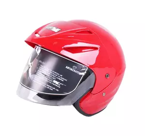 Шлем мотоциклетный открытый с козырьком MD-705H VIRTUE (красный, size S)