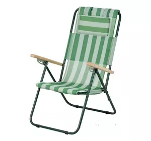 Кресло-шезлонг Ясень текстилен зеленая полоска Кресло-шезлонг Ясень текстилен зеленая полоска