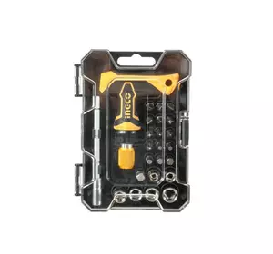 Викрутка Т-подібна з набором насадок і головок 24 шт. INGCO Викрутка Т-подібна з набором насадок і головок 24 шт. INGCO