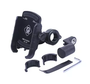 Держатель телефона ТАТА M8C черный, с зарядкой, крепление на руль, Kewiq Держатель телефона ТАТА M8C черный, с зарядкой, крепление на руль, Kewiq