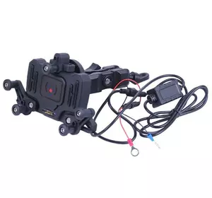 Держатель телефона HFCM-34 TATA (крепление на руль), с ручкой и беспроводной зарядкой Держатель телефона HFCM-34 TATA (крепление на руль), с ручкой и беспроводной зарядкой