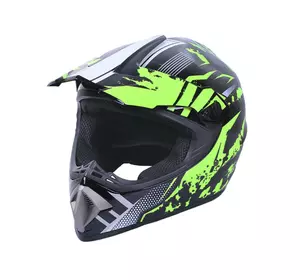 Шлем мотоциклетный кроссовый MD-905 VIRTUE (черно-салатовый, size S)