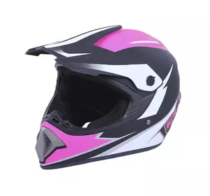 Шлем мотоциклетный кроссовый MD-905 VIRTUE (черно-малиновый, size L)