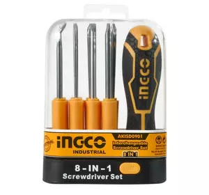 Викрутка зі змінними насадками 10 шт INGCO Викрутка зі змінними насадками 10 шт INGCO