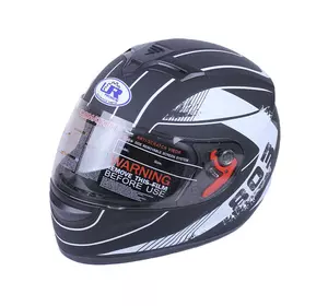 Шлем мотоциклетный закрытый VIRTUE MD-903 (черный с белым матовый, size L)
