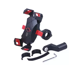 Держатель телефона ТАТА M13A черный с красным, крепление на руль, Kewiq Держатель телефона ТАТА M13A черный с красным, крепление на руль, Kewiq