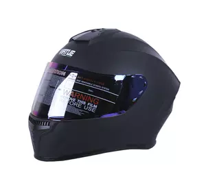 Шлем мотоциклетный закрытый MD-813 VIRTUE (черный матовый, стекло хамелеон, size M)