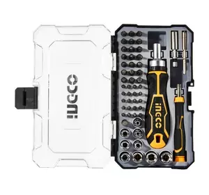 Викрутка з набором насадок і головок 55 шт. INGCO Викрутка з набором насадок і головок 55 шт. INGCO