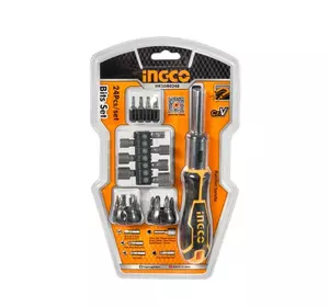 Викрутка-тріскачка з бітами та головками INGCO Викрутка-тріскачка з бітами та головками INGCO