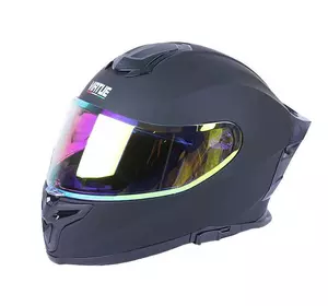 Шлем мотоциклетный кроссовый MD-820-1 VIRTUE (черный матовый, стекло желтый хамелеон, size M)