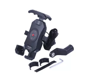 Держатель телефона ТАТА M14-A1 черный, крепление на руль, с беспроводной зарядкой, Kewiq Держатель телефона ТАТА M14-A1 черный, крепление на руль, с беспроводной зарядкой, Kewiq