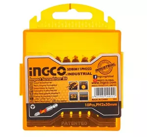 Біти ударні S2 PH2 50 мм, 10 шт. INGCO INDUSTRIAL Біти ударні S2 PH2 50 мм, 10 шт. INGCO INDUSTRIAL