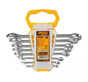 Комплект комбінованих гайкових ключів 6-19 мм 8 шт. INGCO INDUSTRIAL Комплект комбінованих гайкових ключів 6-19 мм 8 шт. INGCO INDUSTRIAL