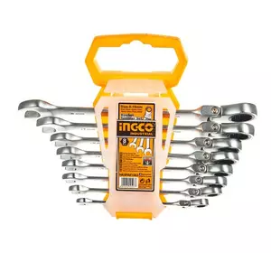 Набір ключів гайкових комбінованих храпових 8–19 мм 8 шт. INGCO INDUSTRIAL Набір ключів гайкових комбінованих храпових 8–19 мм 8 шт. INGCO INDUSTRIAL