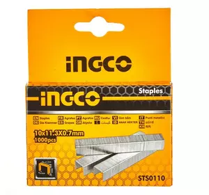 Скобі для степлера тип-53 10×0,7 мм 1000 шт. INGCO Скобі для степлера тип-53 10×0,7 мм 1000 шт. INGCO