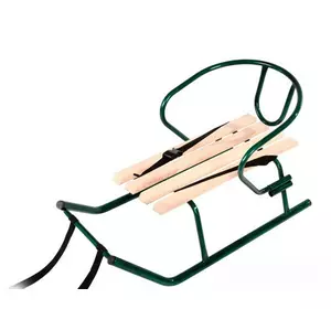 Санки "Малюк" зелені/бордові незабарвлена планка + спинка Санки "Малюк" зелені/бордові незабарвлена планка + спинка