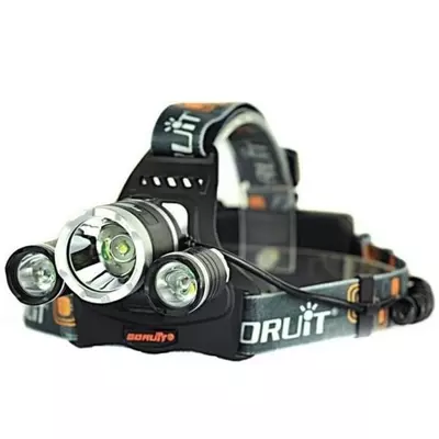 Налобный фонарик Rj-3000 T6 на 3 LED лампы