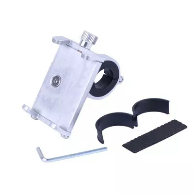 Держатель телефона HFCM-09 TATA (крепление на руль), алюминий, серебро