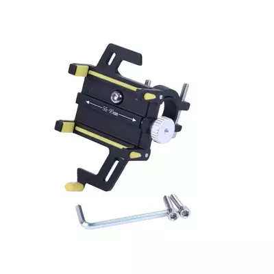 Держатель телефона HFCM-24 TATA (крепление на руль), алюминий, желтый