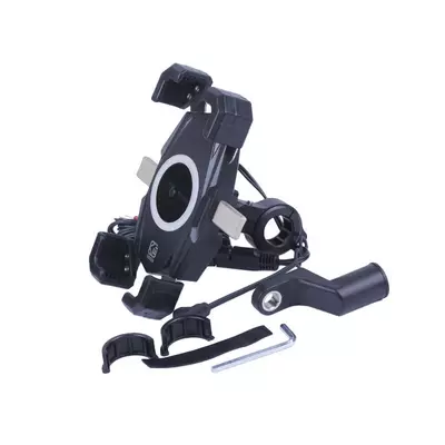 Держатель телефона ТАТА M22-A1 с беспроводной зарядкой и круглым зеленым светодиодом, с креплением на руль, Kewiq