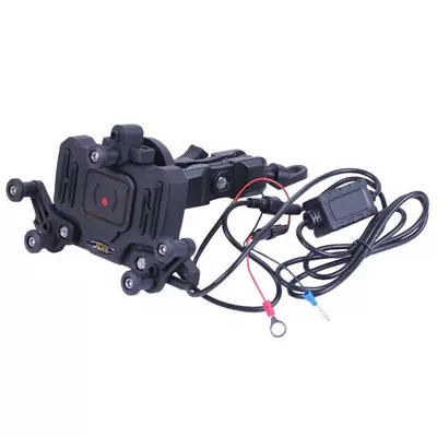 Держатель телефона HFCM-34 TATA (крепление на руль), с ручкой и беспроводной зарядкой