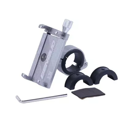 Держатель телефона HFCM-16 TATA (крепление на руль), алюминий, серый