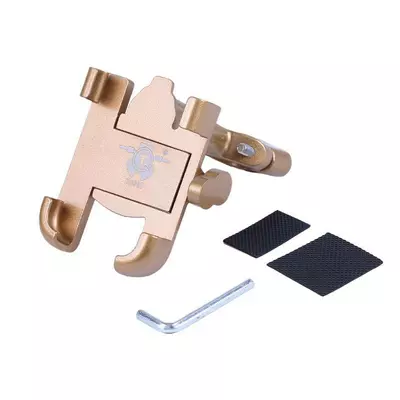 Держатель телефона HFCM-28 TATA (крепление на руль), алюминий, золото